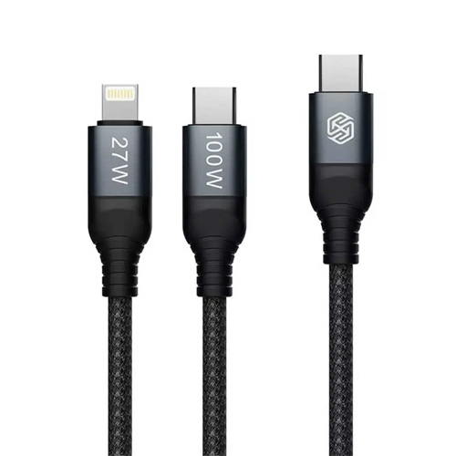 کابل USB-C به لایتنینگ / USB-C نیلکین مدل DualPower 2-in-1