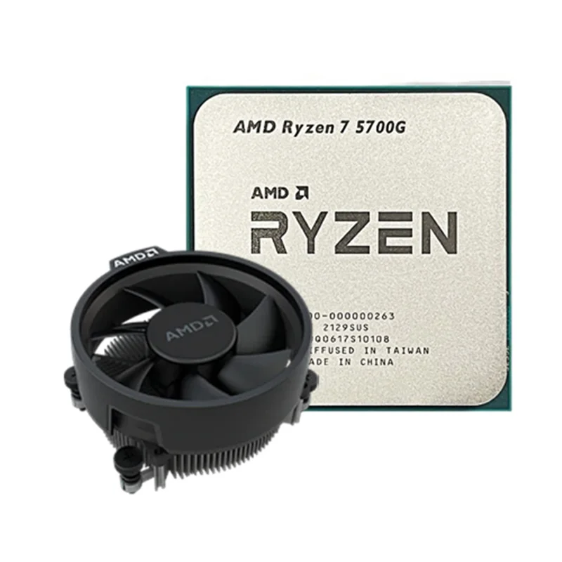 پردازنده دسکتاپ AMD مدل Ryzen 7 5700G • بدون جعبه • همراه با خنک کننده ⁃ باندل با مادربرد