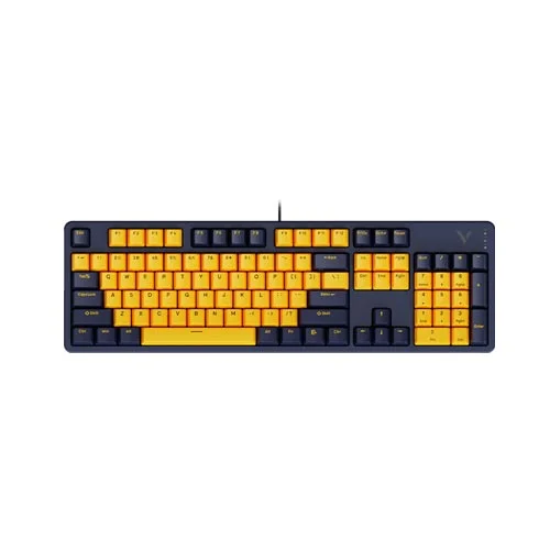 صفحه کلید گیمینگ باسیم رپو مدل V500PRO (2024) Yellow/Blue • سوئیچ نقرهای