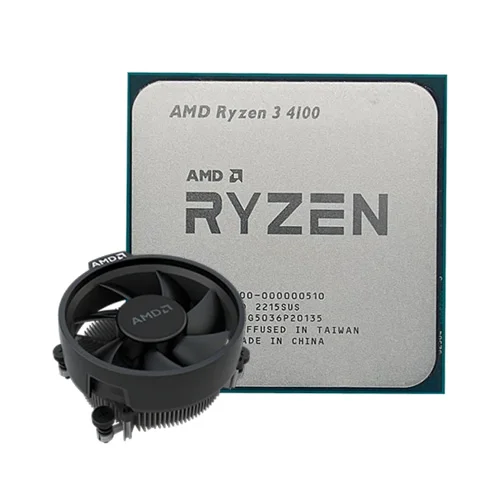 پردازنده دسکتاپ AMD مدل Ryzen 3 4100 • بدون جعبه • همراه با خنک کننده ⁃ باندل با مادربرد
