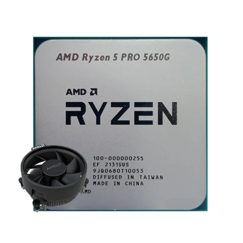 پردازنده دسکتاپ AMD مدل AMD Ryzen 5 PRO 5650G • بدون جعبه • همراه با خنک کننده ⁃ باندل با مادربرد