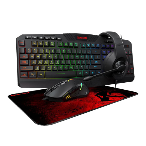 باندل گیمینگ صفحه کلید، ماوس، هدست و ماوس‌پد ردراگون مدل GAMING ESSENTIALS S101-BA-3