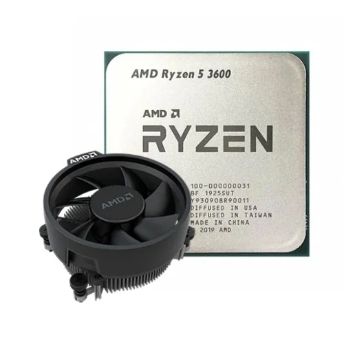 پردازنده دسکتاپ AMD مدل Ryzen 5 3600 • بدون جعبه • همراه با خنک کننده ⁃ باندل با مادربرد